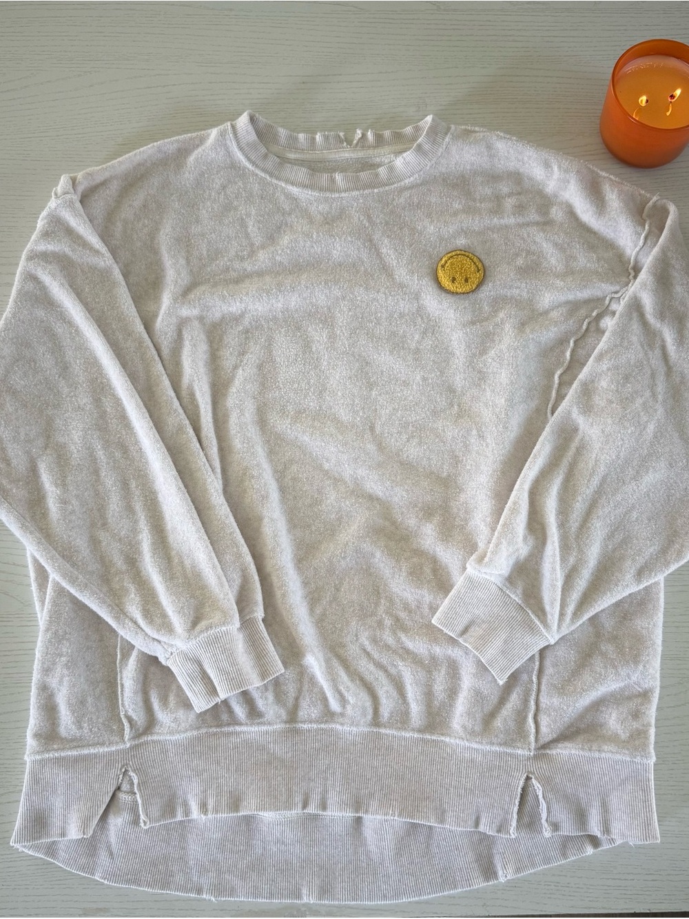 Aerie Terry Cloth Smiley Crew Neck